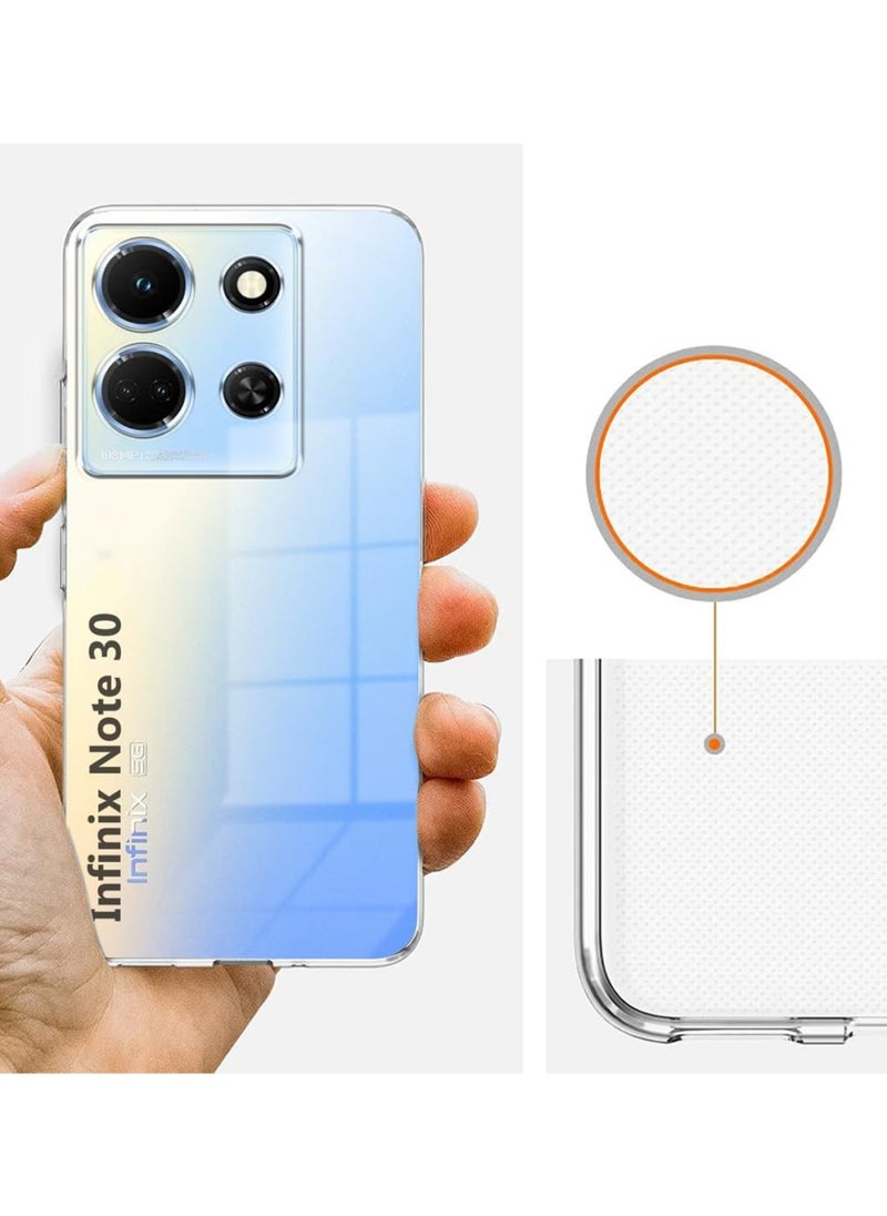 Techie - جراب شفاف رفيع للغاية من مادة TPU مع زوايا ناعمة لهاتف Infinix Note 30، مقاوم للصدمات ومضاد لبصمات الأصابع، غطاء خلفي شفاف واقٍ - Image 1