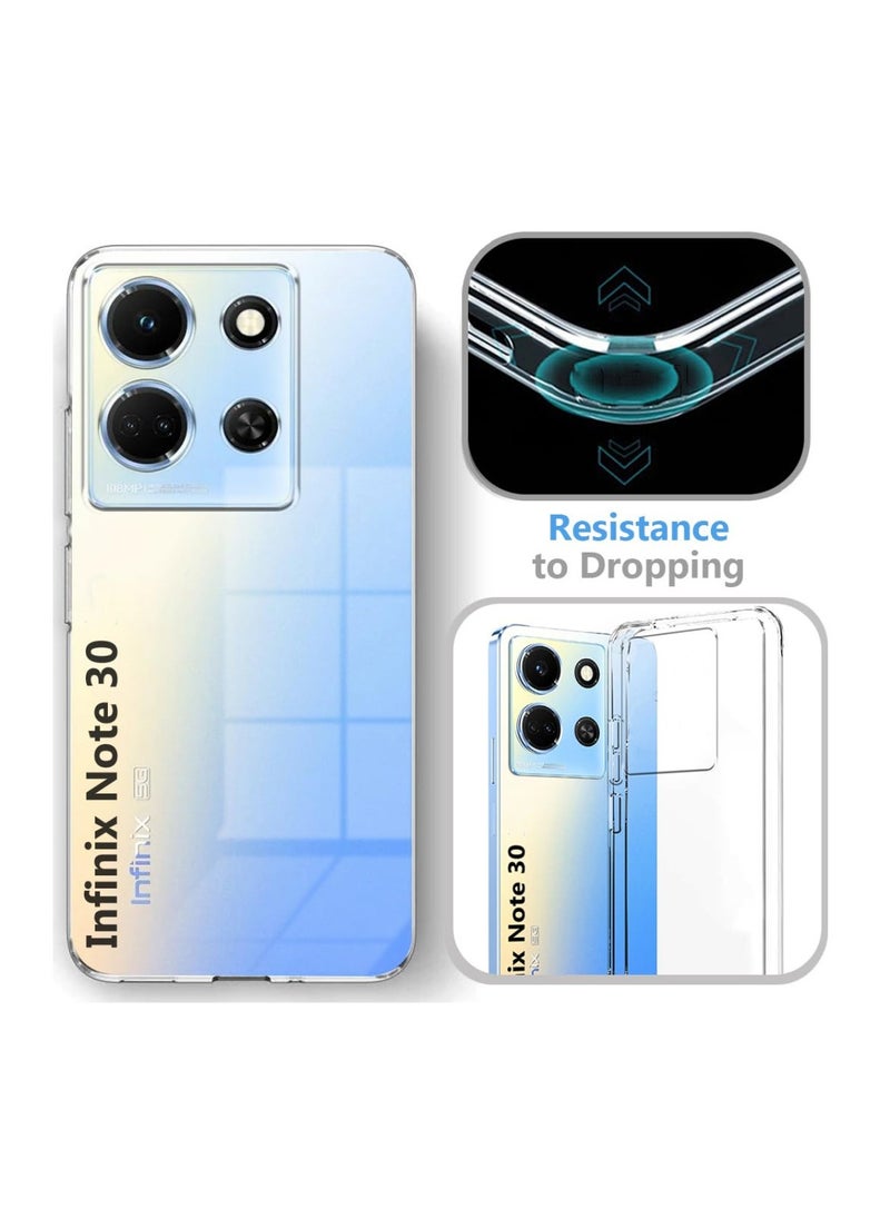 Techie - جراب شفاف رفيع للغاية من مادة TPU مع زوايا ناعمة لهاتف Infinix Note 30، مقاوم للصدمات ومضاد لبصمات الأصابع، غطاء خلفي شفاف واقٍ - Image 1