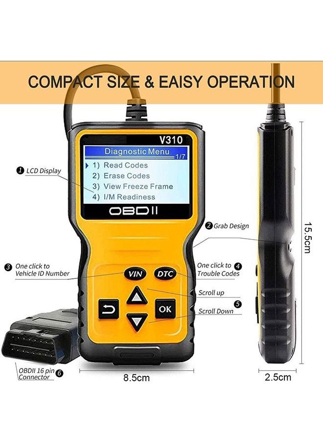 Generic - Car Trouble Code Reader, OBD2 Scanner Engine Diagnostics V310 Car Code Reader and Vehicle Car Engine Trouble Diagnostic Code Scanner Tool for All Cars - Image 1