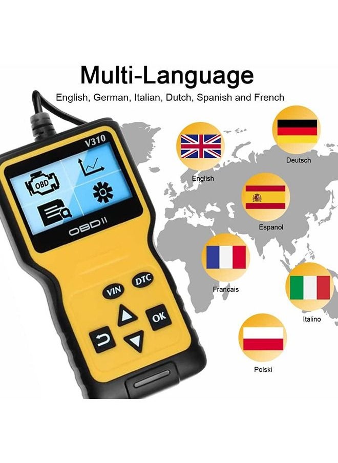 Generic - Car Trouble Code Reader, OBD2 Scanner Engine Diagnostics V310 Car Code Reader and Vehicle Car Engine Trouble Diagnostic Code Scanner Tool for All Cars - Image 1