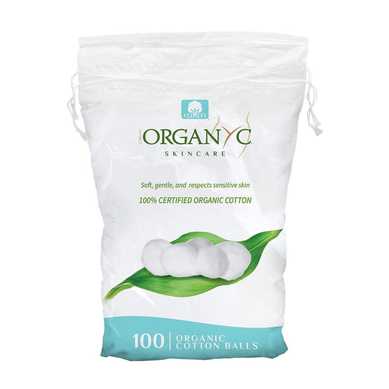 Organyc 100% Organic Cotton Balls for Sensitive Skin, 100 Count - Image 1