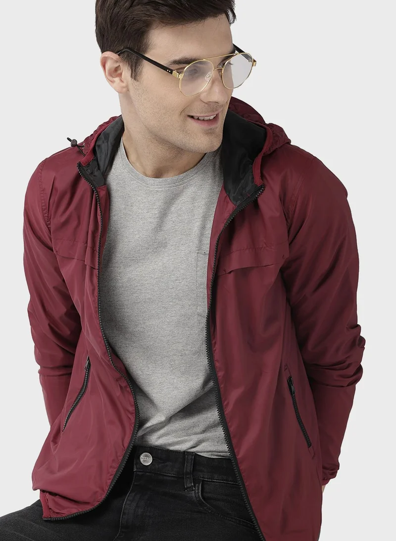 Mast & Harbour Hooded Windbreaker Jacket