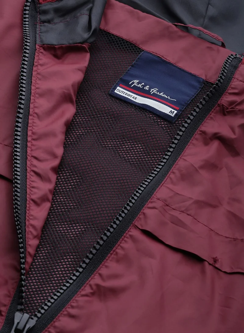 Mast & Harbour Hooded Windbreaker Jacket