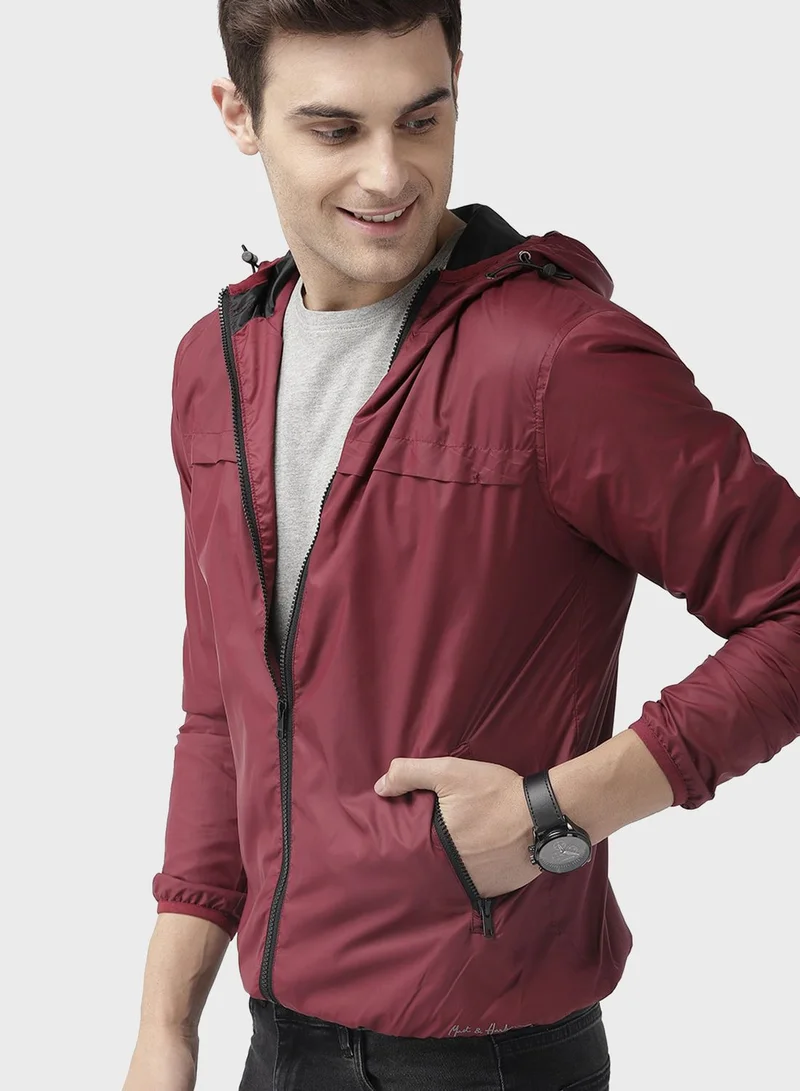Mast & Harbour Hooded Windbreaker Jacket