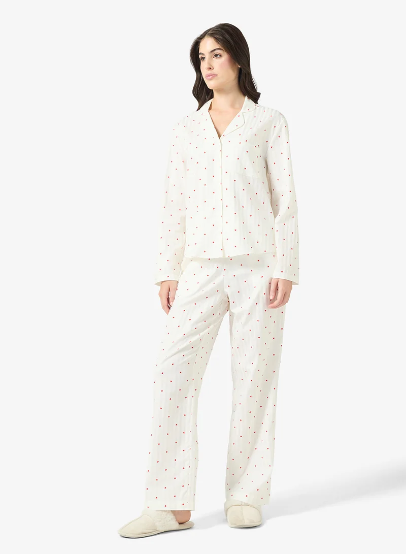 hunkemoller  Hearts Long Sleeve Shirt And Pyjamas Sets for Women | Best Price UAE