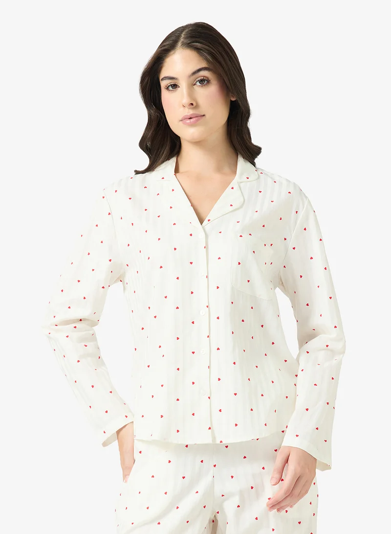 hunkemoller  Hearts Long Sleeve Shirt And Pyjamas Sets for Women | Best Price UAE