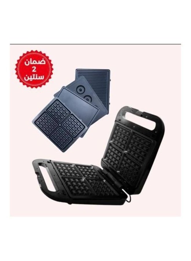 رافال Rafal صانعة السندويش والوافل 4 في 1 - 1400 واط - أسود - Image 3