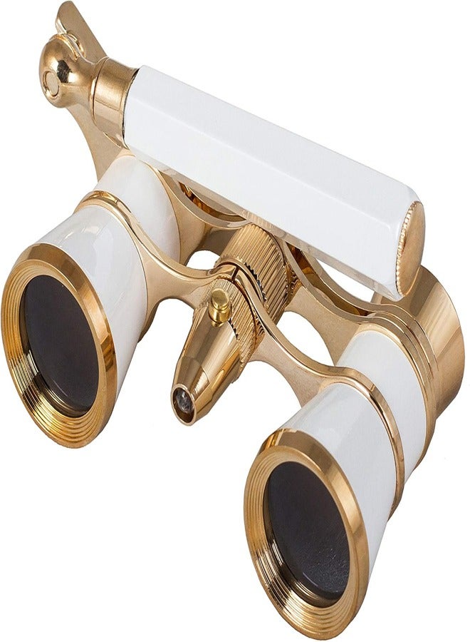 Broadway 325N Opera Glasses White Theater Binoculars with LED Light and Extendable Handle - Image 1