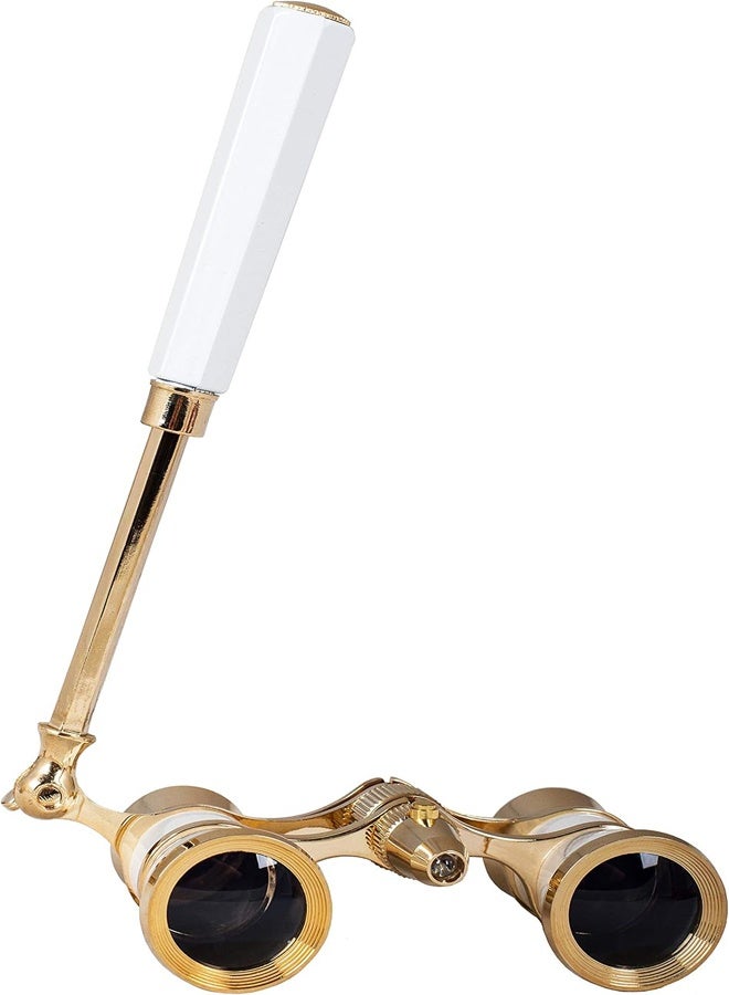 Broadway 325N Opera Glasses White Theater Binoculars with LED Light and Extendable Handle - Image 3