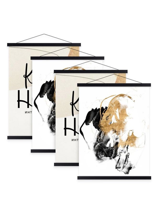 Benjia 11x14 11x17 Poster Frame, Magnetic Light Wood Frame Hanger for Photo Picutre Canvas Artwork Art Print Wall Hanging (4 Packs, 11", Black) - Image 1