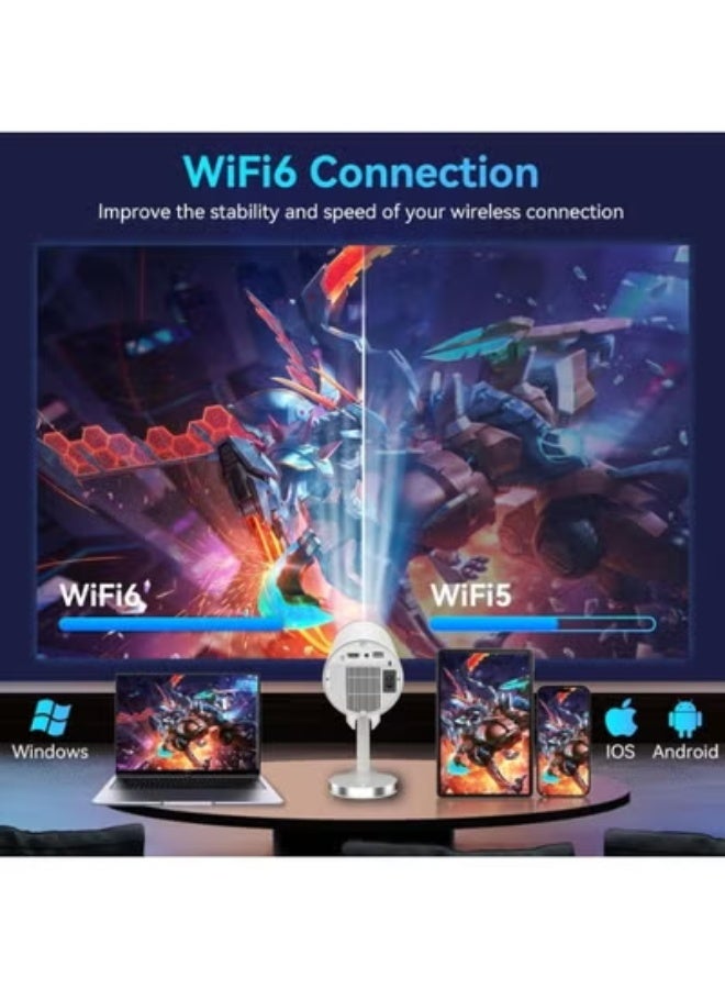 Smartbarry Android 11.0 Smart Mini Projector – 1080P Full HD, 4K Supported Portable Projector with WiFi 6 & Bluetooth 5.2, Auto Keystone Correction, 90° Retractable Stand for Home Theater, Office & Outdoor Movies – Black - Image 5