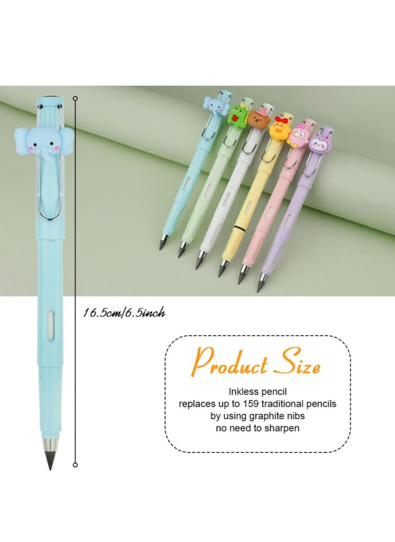 Excefore Inkless Eternal Pencils, 6 Pcs Reusable Inkless Pencil No Sharpen Pencil, Cute Pencil Cups Infinite Pencil, for Writing, Sketch, Drawing, For School Office Supplies  - Image 2