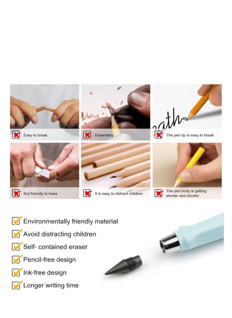 Excefore Inkless Eternal Pencils, 6 Pcs Reusable Inkless Pencil No Sharpen Pencil, Cute Pencil Cups Infinite Pencil, for Writing, Sketch, Drawing, For School Office Supplies  - Image 5