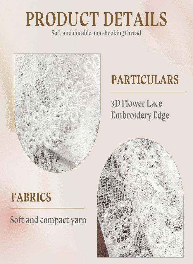 RainFlowwer White Lace Shawl Wraps For Women Formal, Bolero Shrugs Shoulder Cover For Evening Dresses Formal, Wedding Bridal Cape Lace Cover Up - Image 3
