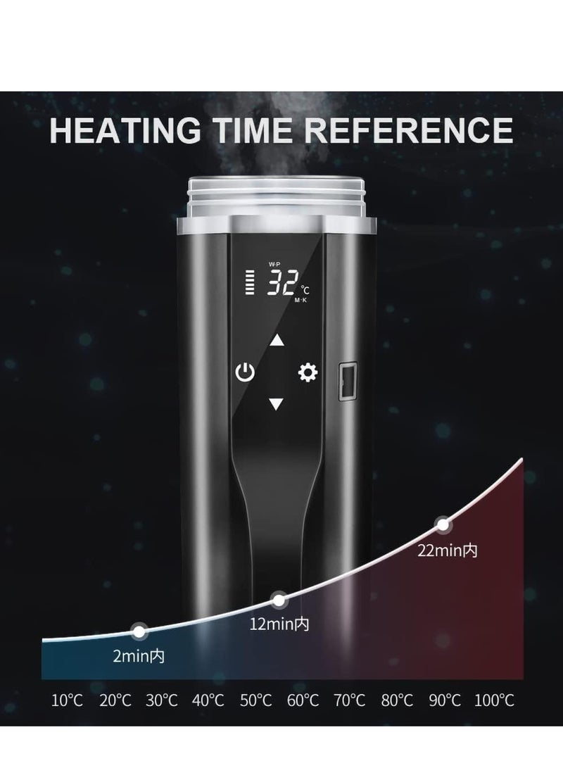 24V/12V Travel Electric Kettle for Car/Truck, 480ml Car Heating Mug with Anti-Spill Lid, Leakproof, 304 Stainless Steel Liner Portable Coffee Tea Cup Up to 100℃ Variable Temp Control Thermos  - Image 5