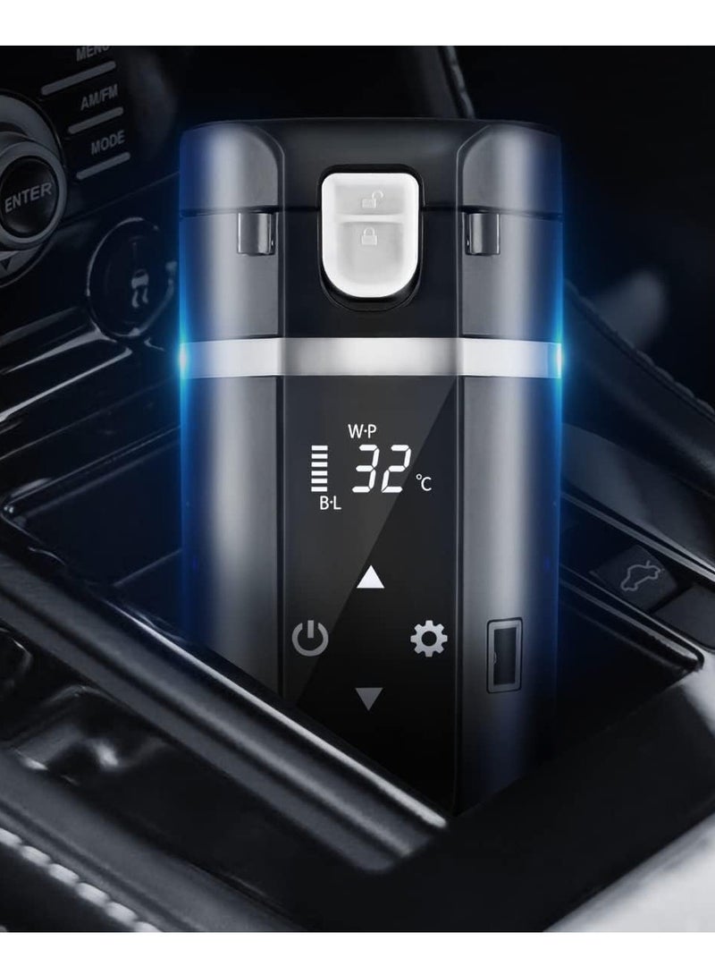 24V/12V Travel Electric Kettle for Car/Truck, 480ml Car Heating Mug with Anti-Spill Lid, Leakproof, 304 Stainless Steel Liner Portable Coffee Tea Cup Up to 100℃ Variable Temp Control Thermos  - Image 2