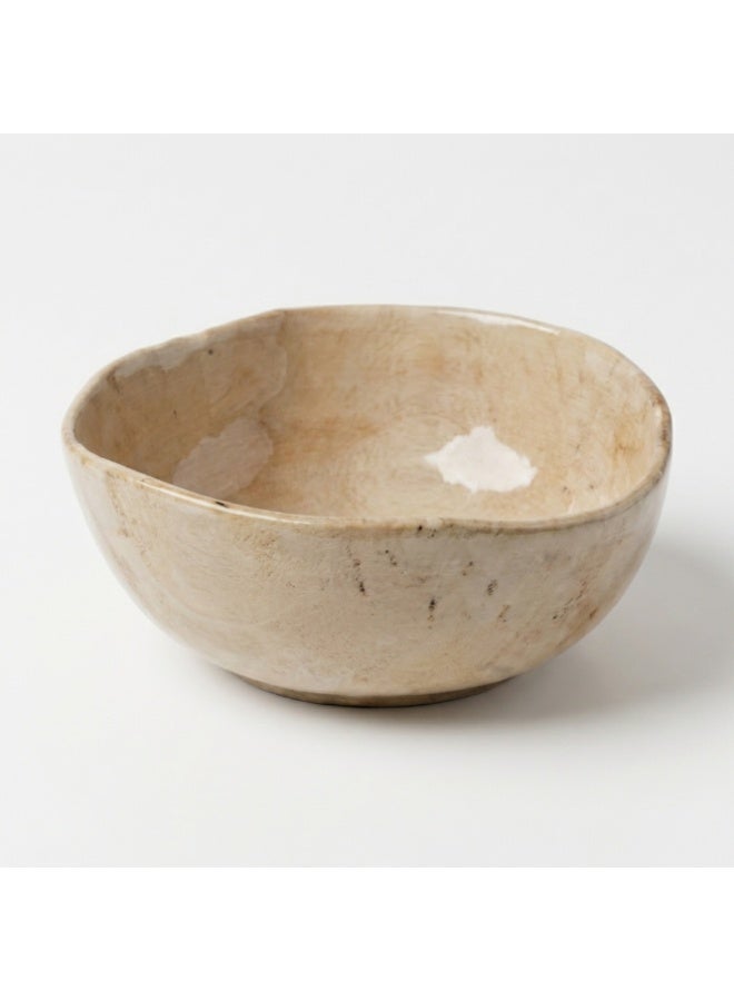 Ariane Earth Dark Sand Dotts Fine Porcelain Bowl, Premium Restaurant Grade Porcelain Bowl - Image 1