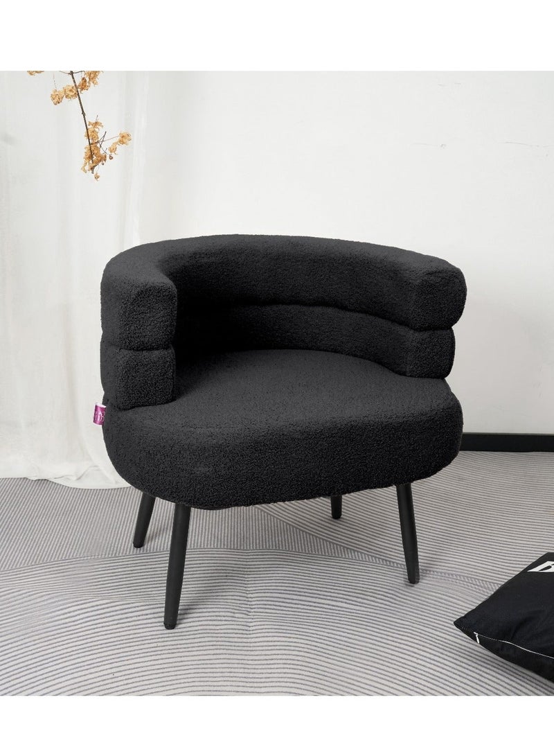 NZONE STORE Modern Boucle Accent Chair with Scandi-Style Legs Black - Image 5