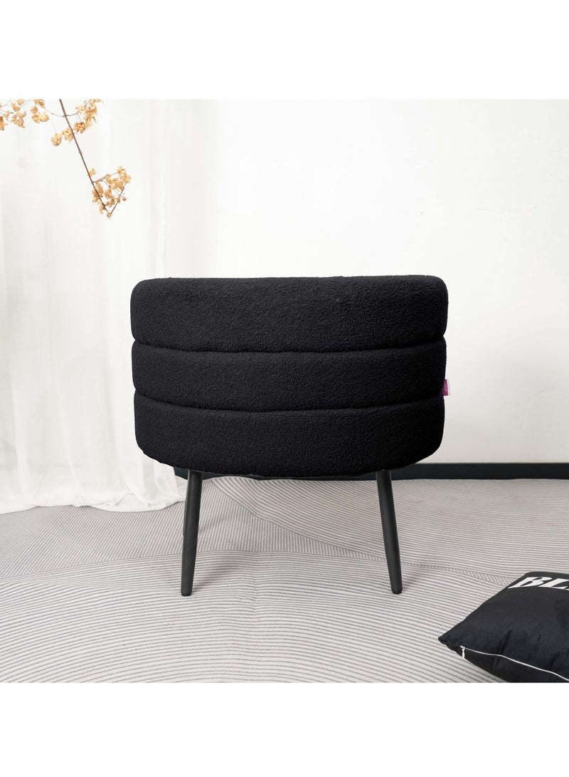 NZONE STORE Modern Boucle Accent Chair with Scandi-Style Legs Black - Image 4