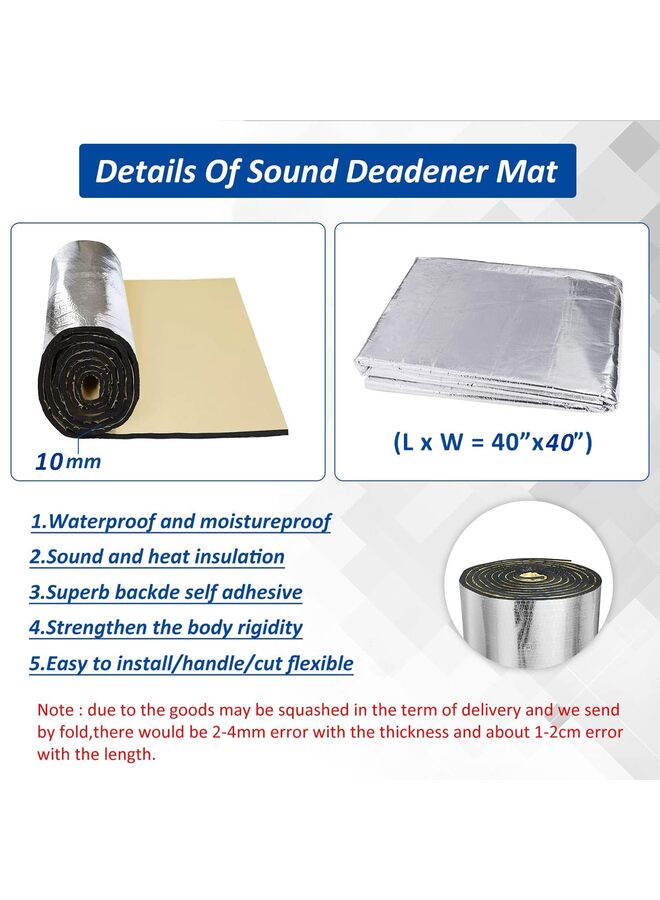 حصيرة عازلة للصوت والحرارة للسيارات، مادة عازلة للصوت والحرارة لغطاء محرك السيارة وسقفها وأبوابها وصندوقها الخلفي - Image 2