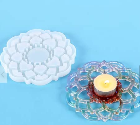 Ditya Crafts Ditya Crafts T Light Holder Lotus Shape Mold for Resin Art Diwali Decoration House Decoration 17 17 1 cm Beautiful Lotus Design  - Image 1