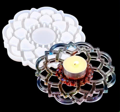 Ditya Crafts Ditya Crafts T Light Holder Lotus Shape Mold for Resin Art Diwali Decoration House Decoration 17 17 1 cm Beautiful Lotus Design  - Image 2