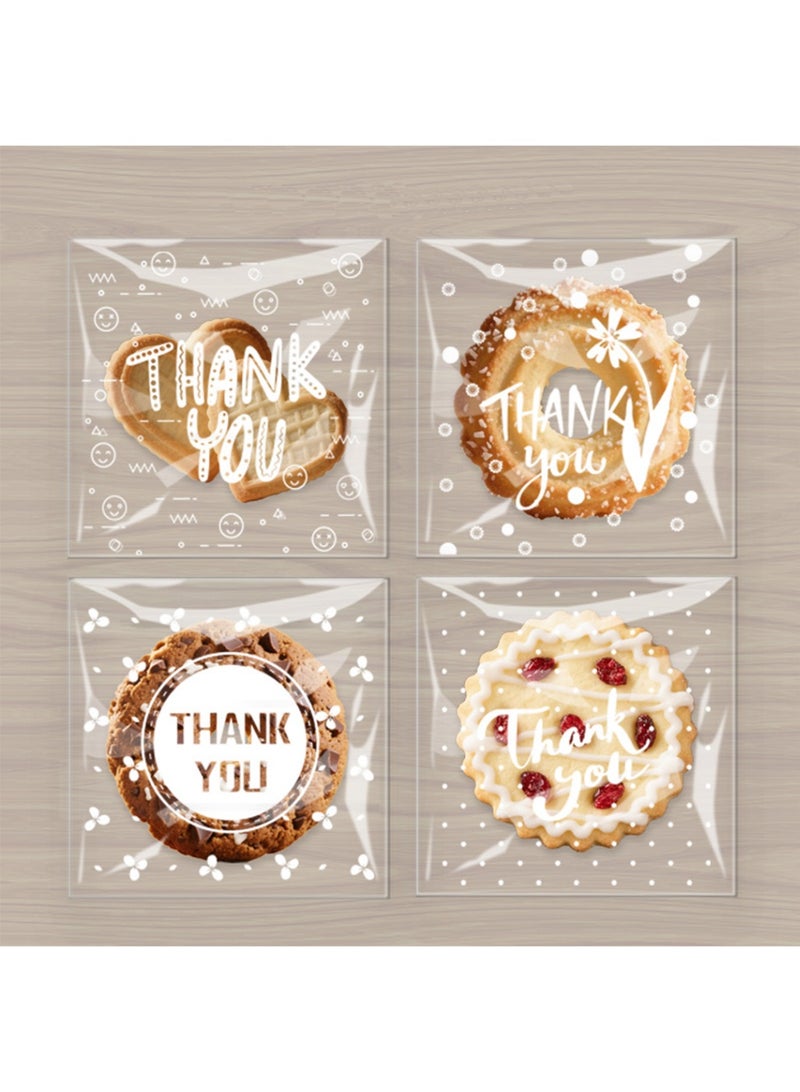 YALONG 200 Piece -Sealing Fortune Cookie Bags, DIY Self Adhesive Plastic Transparent Candy Cookie Gift Bag, Resealable Cookie Snack Cellophane Bags, Plastic Bags for Baking Cookies and Candies (10×10cm) - Image 2