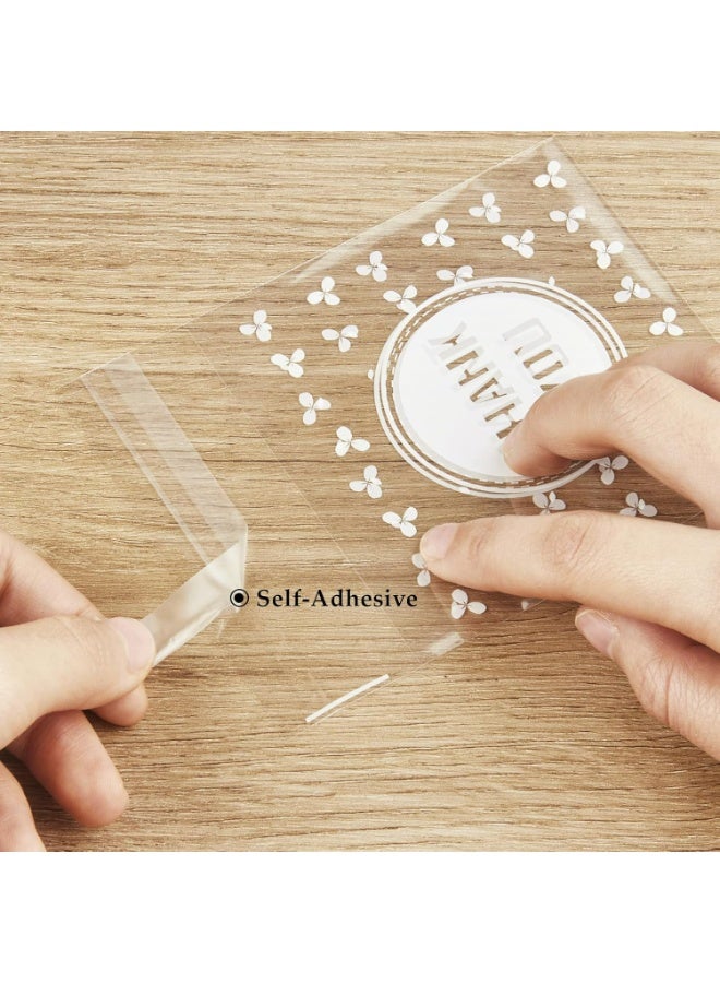 YALONG 200 Piece -Sealing Fortune Cookie Bags, DIY Self Adhesive Plastic Transparent Candy Cookie Gift Bag, Resealable Cookie Snack Cellophane Bags, Plastic Bags for Baking Cookies and Candies (10×10cm) - Image 4