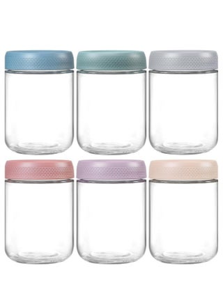 16 oz Glass Jars with Lids 6 Pack Glass  Jars with Airtight Lids, Overnight Oats Containers with lids for Snacks, Yogurt, Chia Pudding - pzsku/Z0DA6C8B0541200A14C89Z/45/_/1722843414/6a992201-f346-4bbe-8a3b-6acdb0c6da90