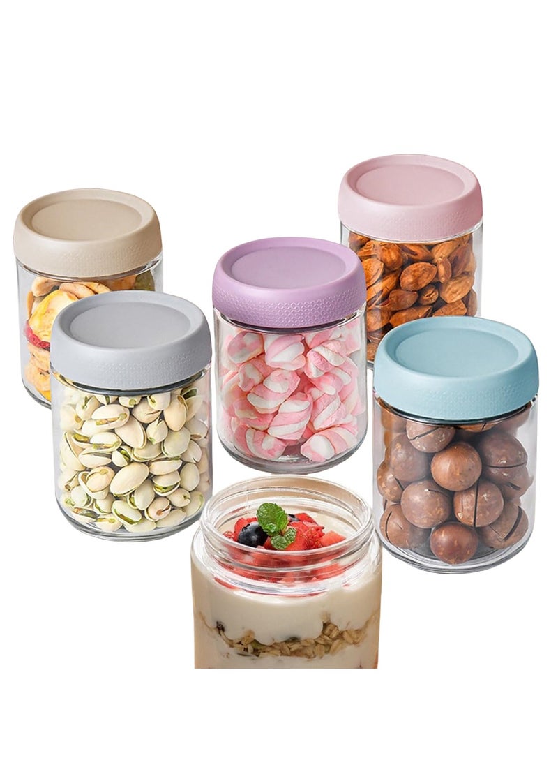 Generic - 16 oz Glass Jars with Lids 6 Pack Glass  Jars with Airtight Lids, Overnight Oats Containers with lids for Snacks, Yogurt, Chia Pudding - Image 1