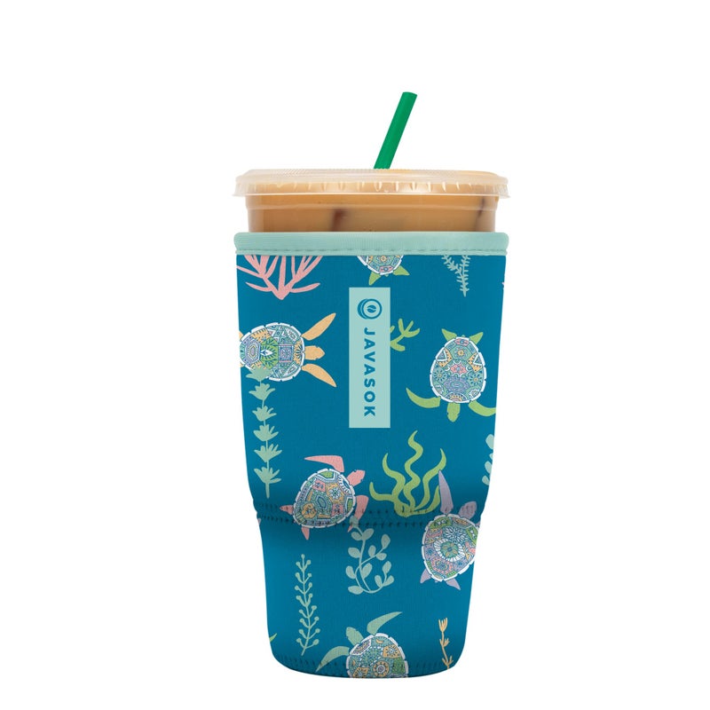 Sok It Java Sok Iced Coffee & Cold Soda Insulated Neoprene Cup Sleeve (Turtle-y Awesome  Large: 30-32oz) - Image 1