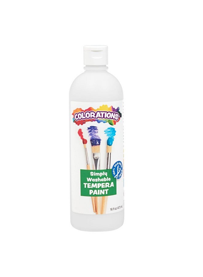 Colorations Wstwh Washable Tempera Paint 16 Fl Oz White Non Toxic Vibrant Bold Kids Paint Craft Hobby Fun Art Supplies - Image 1