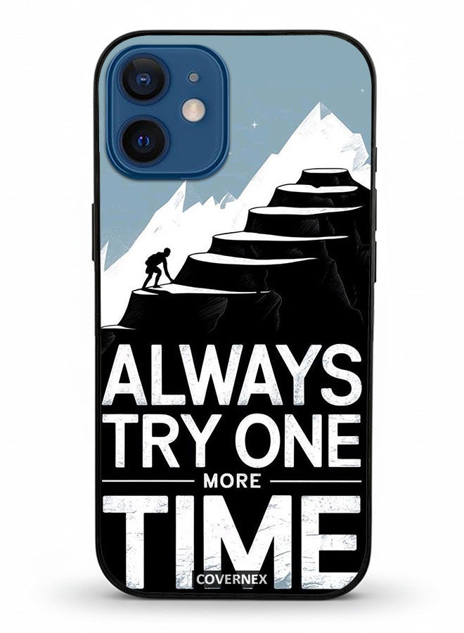 Covernex Apple iPhone 12 Mini Protective Case Cover Printed Featuring Always Try One More Time - Image 2