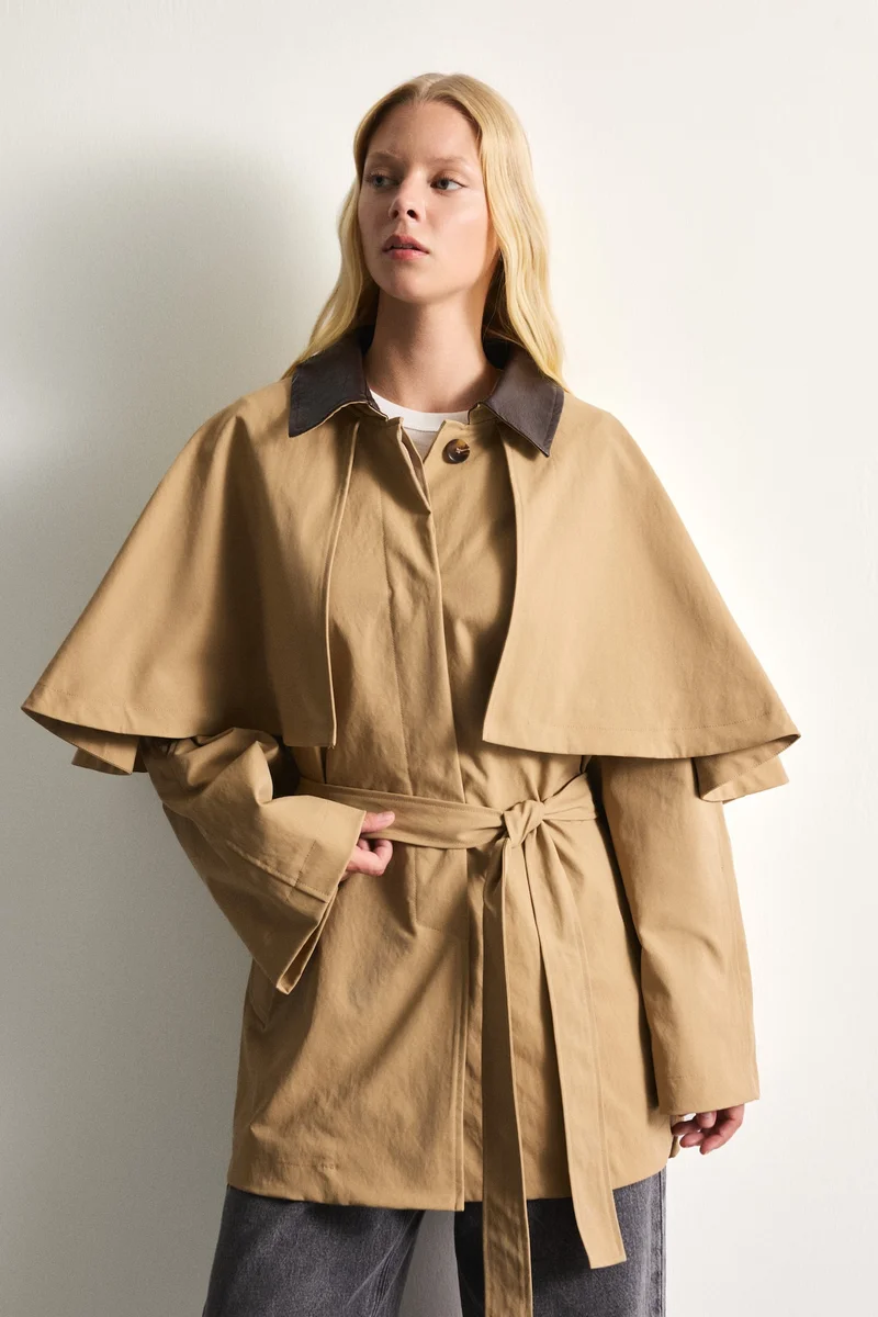 Defacto  Regular Fit Twill Trenchcoat for Women | Best Price UAE