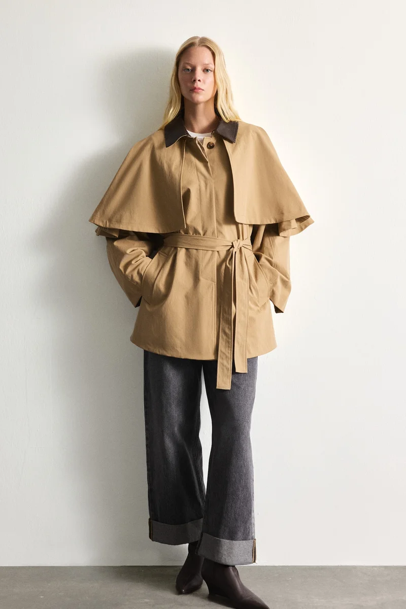 Defacto  Regular Fit Twill Trenchcoat for Women | Best Price UAE