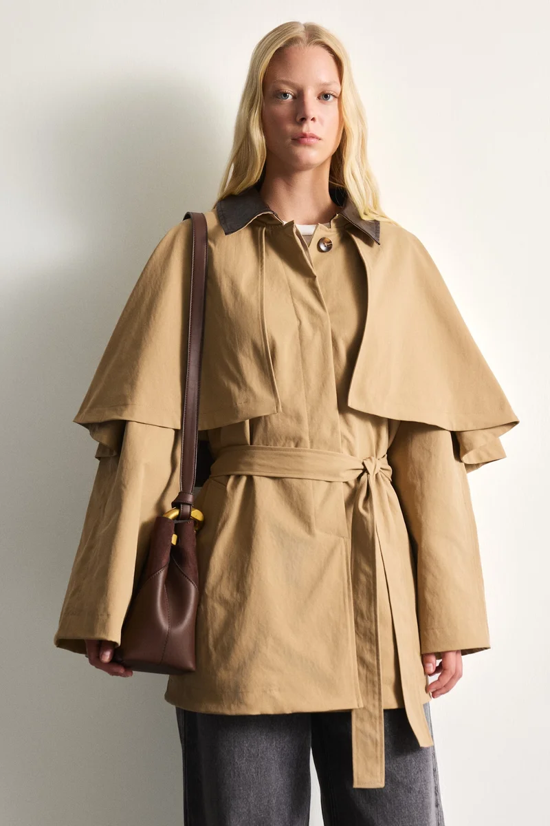 Regular Fit Twill Trenchcoat