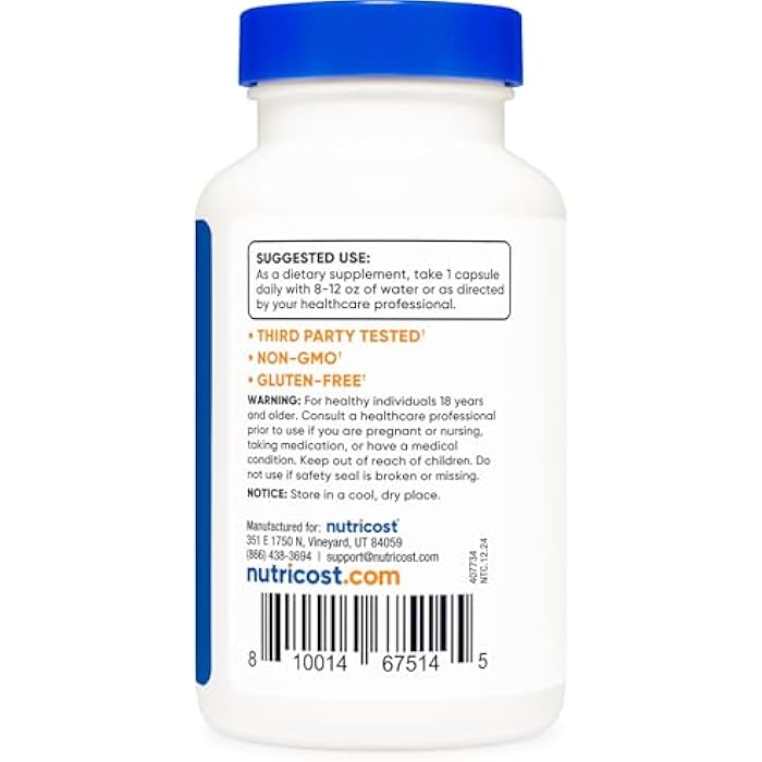 Nutricost 5-HTP 200mg, 120 Vegetarian Capsules (5-Hydroxytryptophan) - Non-GMO & Gluten Free - Image 4