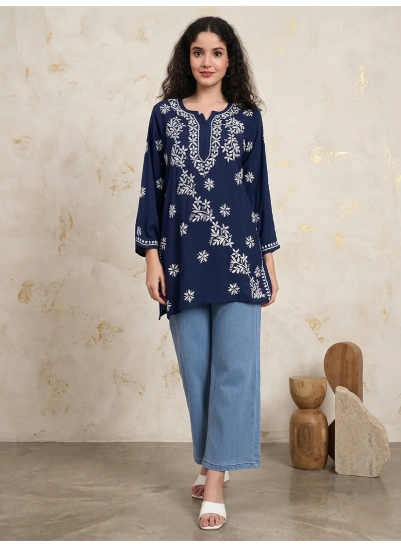 Alaya Women Chikankari Hand Embroidered Rayon Kurti -AL4071