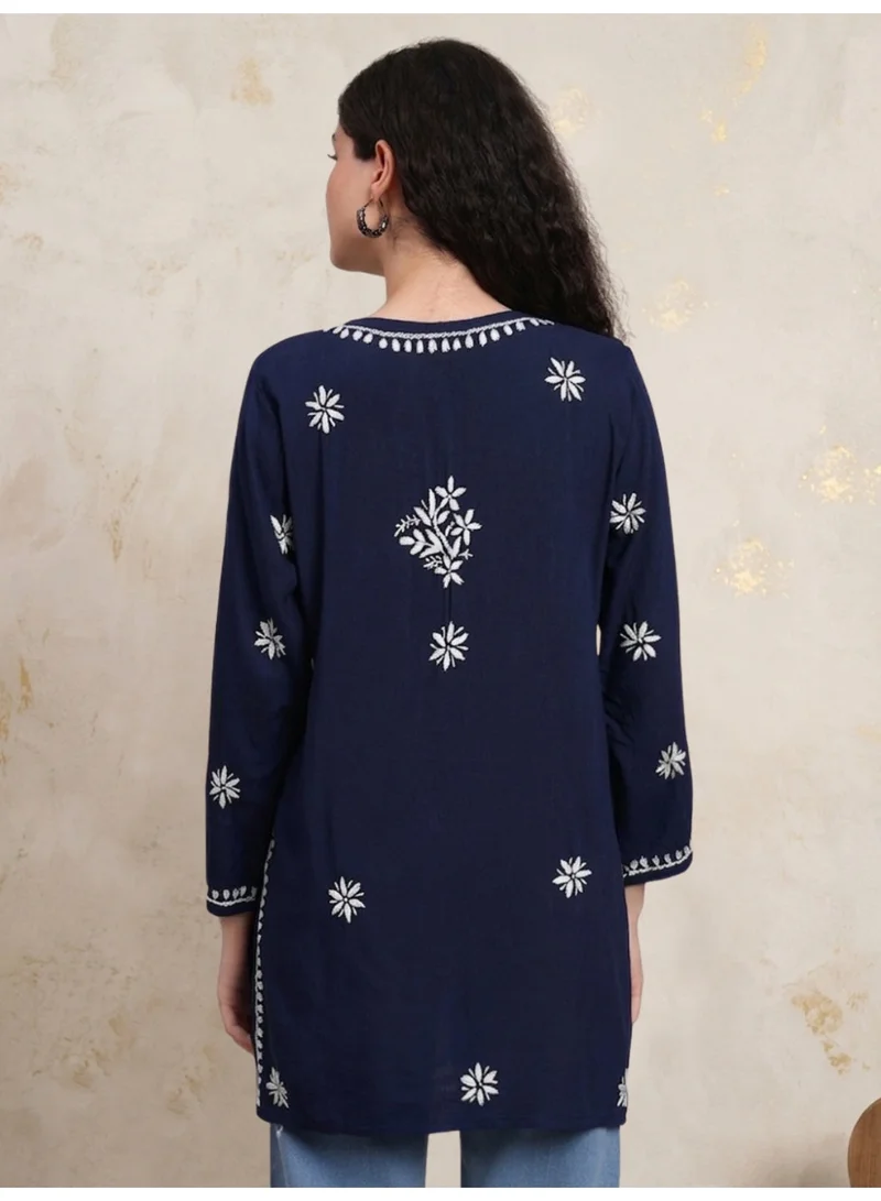 Alaya Women Chikankari Hand Embroidered Rayon Kurti -AL4071