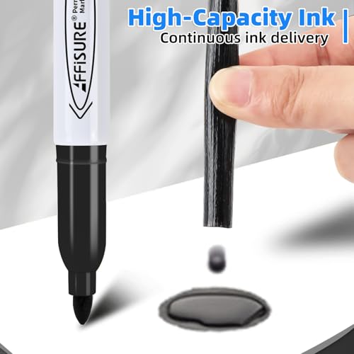 Affisure Permanent Markers, Black, Blue, Red, 15 Pack, Fine Point，Assorted Colors Set, Works on Wood, Plastic, Metal, and More, for Adults, Artist, Teacher, Kids - Image 4