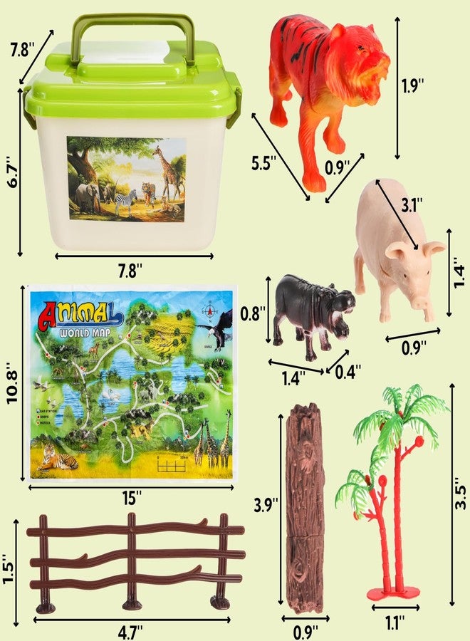 Acshio 50 Pieces Farm Animal Figurines, Realistic Plastic Wild Animal Model Ornaments with Storage Box, Animals Themed Party Supplies Cake Topper, Including Pig, Horse, Cow, Sheep - Image 2