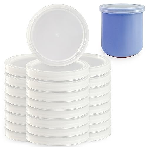 Kreapa Yogurt Jar Lids for La Fermiere (24pcs) - Plastics Jar Lids for La Fermière Yogurt Jars 4.9oz, Sealing plastic lids - Image 1
