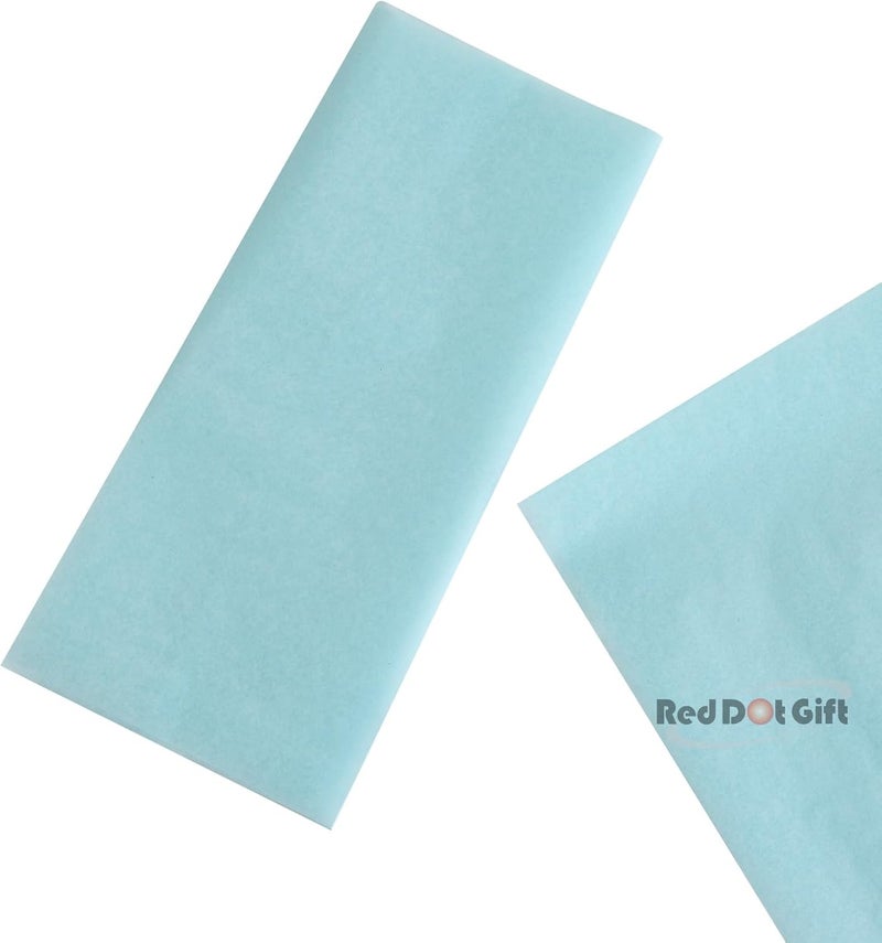 ريد دوت جيفت Red Dot Gift® لفة ورق تغليف رقيق بلون أزرق فاتح مقاس 50 سم × 30 م لتغليف الهدايا وزن 17 جرامًا، خالٍ من الأحماض لمجموعة متنوعة من مشاريع الحرف اليدوية والفنون والورق، لفافة التيشيرت (أزرق فاتح، YC028) - Image 3