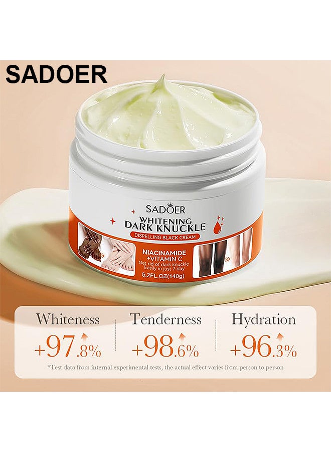 SADOER Dark Knuckle Whitening Cream, Skin Body For Dark Knees And Elbows, Moisturizing Joint Whitening Cream With Niacinamide Vitamin C, Lighten And Repair Melanin, Dark Spot Corrector Remover - Image 2