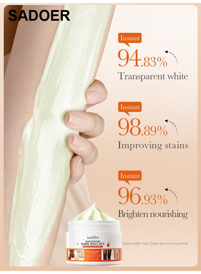 SADOER Dark Knuckle Whitening Cream, Skin Body For Dark Knees And Elbows, Moisturizing Joint Whitening Cream With Niacinamide Vitamin C, Lighten And Repair Melanin, Dark Spot Corrector Remover - Image 4