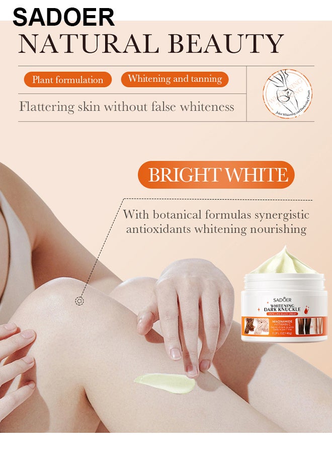 SADOER Dark Knuckle Whitening Cream, Skin Body For Dark Knees And Elbows, Moisturizing Joint Whitening Cream With Niacinamide Vitamin C, Lighten And Repair Melanin, Dark Spot Corrector Remover - Image 5