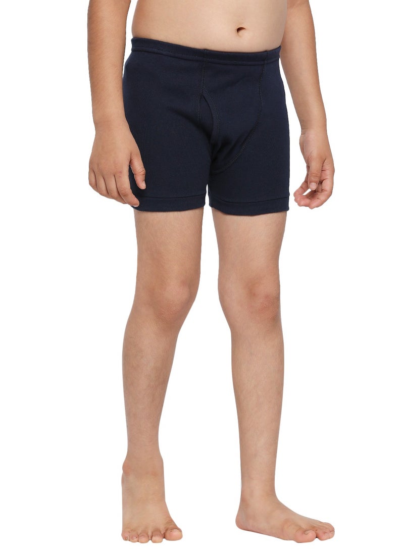 BYC BOY'S COTTON BOXER SHORT BRIEF (PACK OF 3) - NAVY BLUE  - Image 4