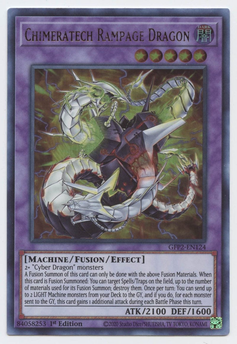Yugioh Chimeratech Rampage Dragon GFP2EN124 Ultra Rare 1st Edition - Image 2