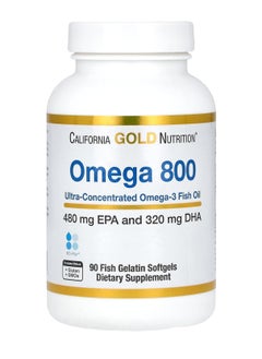 Omega 800 Ultra-Concentrated Omega-3 Fish Oil, kd-pur Triglyceride Form, 1,000 mg, 90Fish Gelatin Softgels