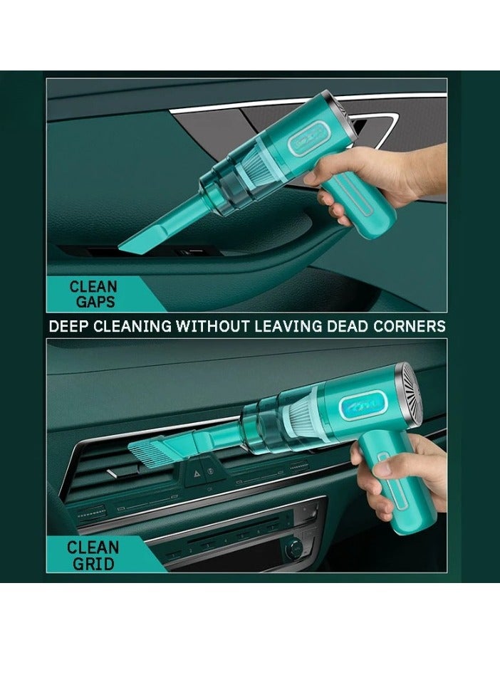 AROAQ Car Vacuum Cleaner, 14500PA Mini Super Handheld Powerful Cordless Vacuum Cleaner, Strong Suction Double Power Motor Multifunctional Wireless Dust Collector For Car Home Interior, (Green) - Image 2